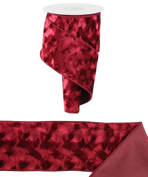 4" Plush Pressed Velvet Ribbon: Burgundy (10 Yards)
