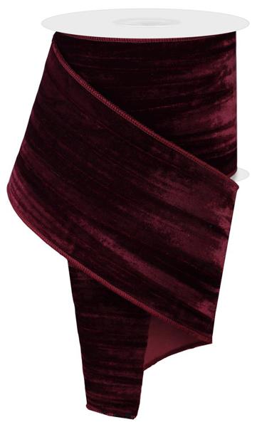 4" Deluxe Crushed Velvet Ribbon: Burgundy (10 Yards)