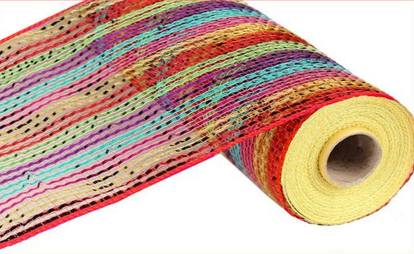 10.25" Wide Foil Stripe Mesh: Laser Multi Bright (10 Yards)