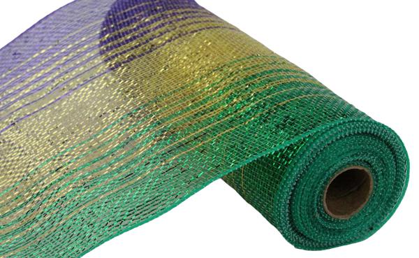 10.25" Metallic Ombre Mesh: Mardi Gras (10 Yards