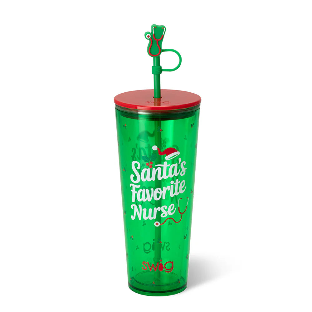 Swig Life Santa's Favorite Nurse Plastic Tumbler 24oz