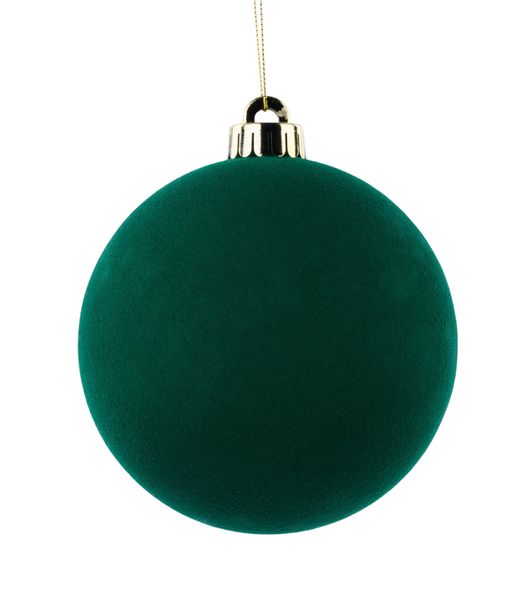 5" (120mm) Smooth Flocked Ball Ornament- Hunter Green