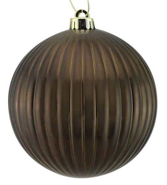 6" (150mm) Vertical Stripe Ball Shiny Chocolate Brown