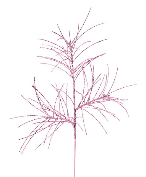 31"L Glittered Pine Spray: Pink