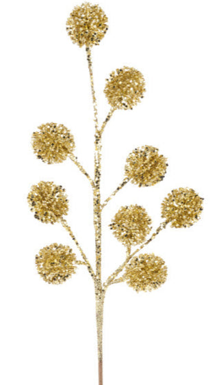 26" Glitter Ball Spray: Gold