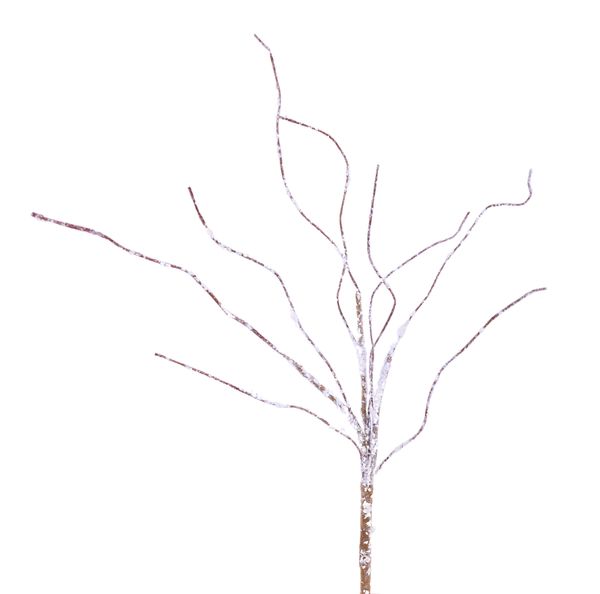 16" Snow Flocked Wild Twig Pick Natural/White