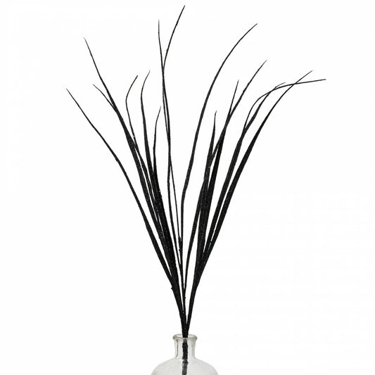 32" Glitter Sword Grass Spray: Black