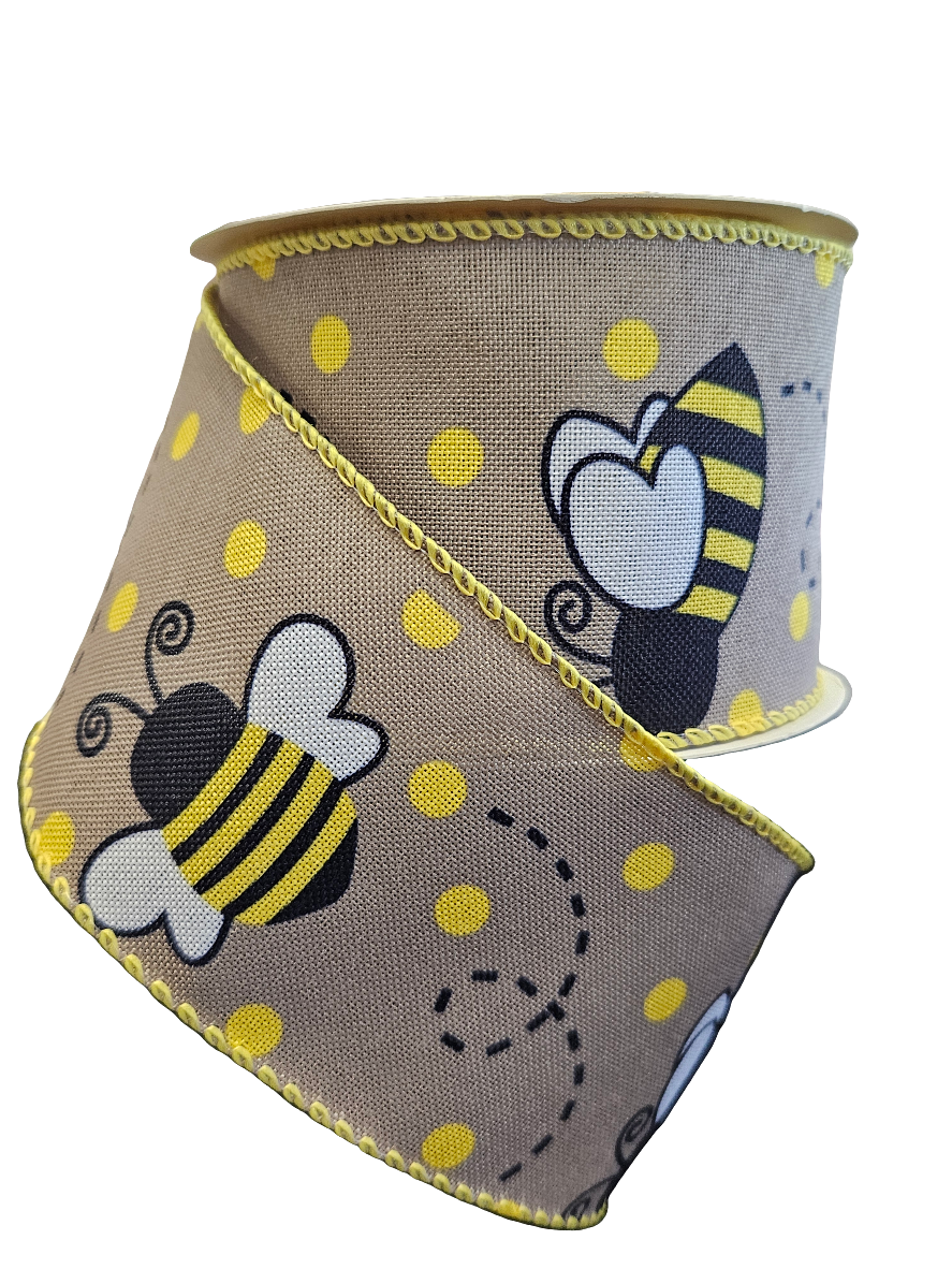 2.5" Bee Themed Colors Ribbon: Assortment (10 Yards)