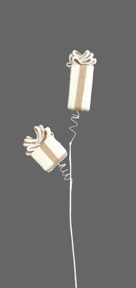 27" Jute Chenille Gift Box Spray