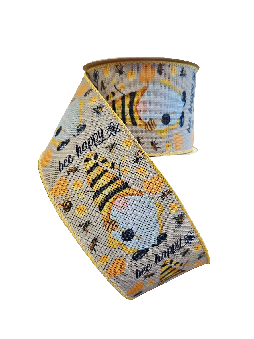 2.5" Bee Themed Colors Ribbon: Assortment (10 Yards)