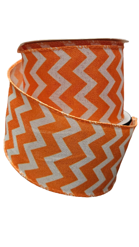 2.5" Chevron Ribbon: Color & White (10 Yards)