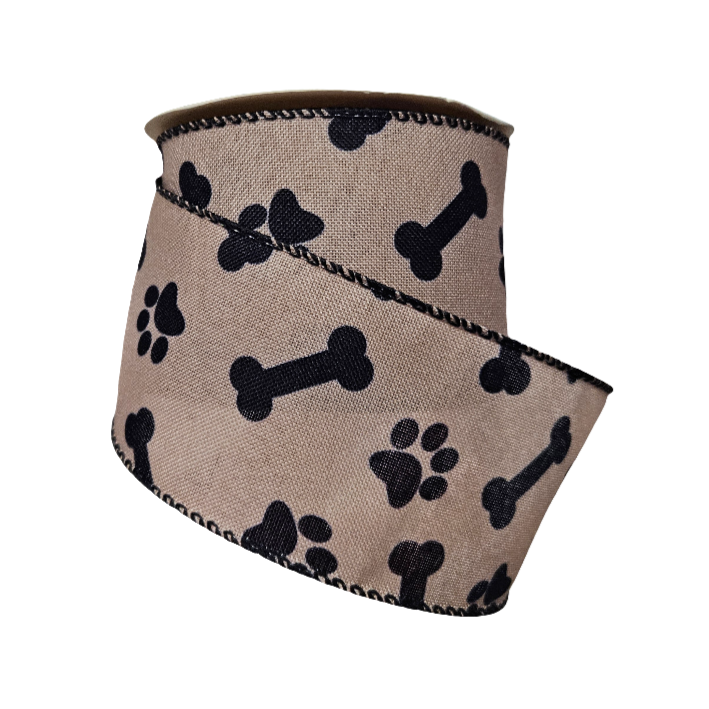 2.5" Dog/Cat Paw Print Ribbon: Assortment (10 Yards)