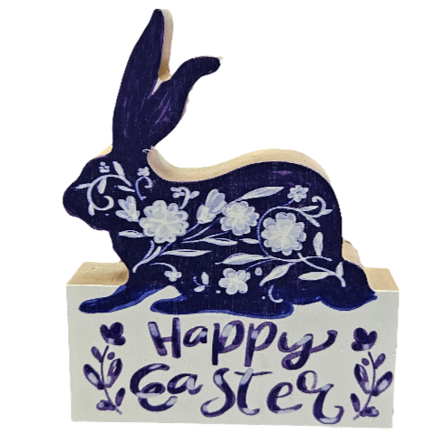 Purple/Blue Floral Bunny Stander