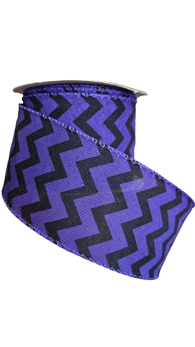 2.5" Chevron Ribbon: Color & White (10 Yards)