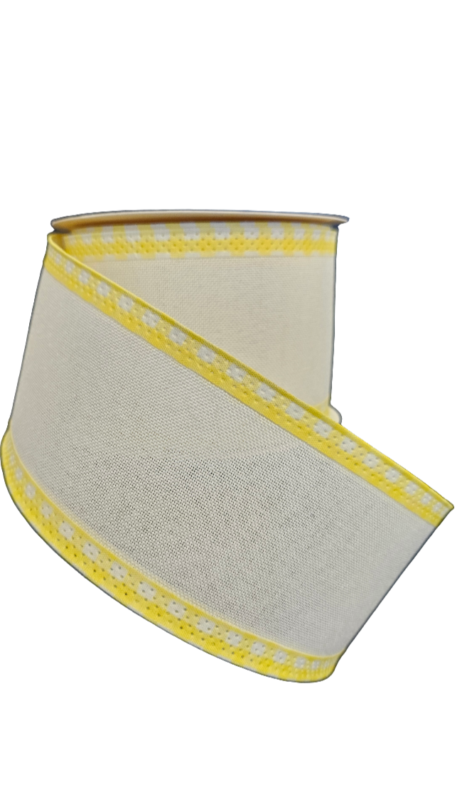 2.5" Gingham Border Ribbons (10 Yards)