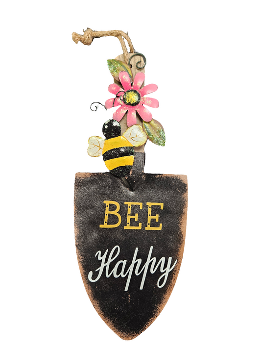 13.5" Shovel Sign Bee Happy