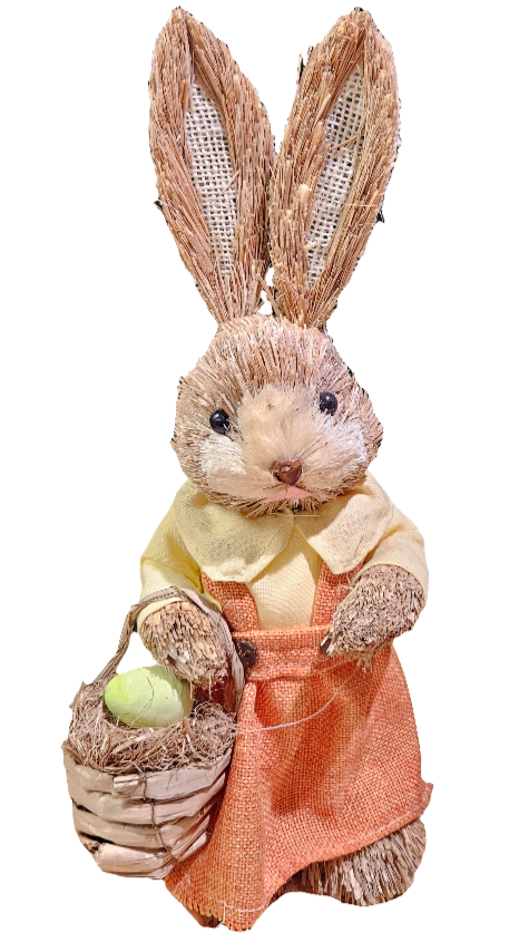 Straw Bunny w/ Clothing - 13"