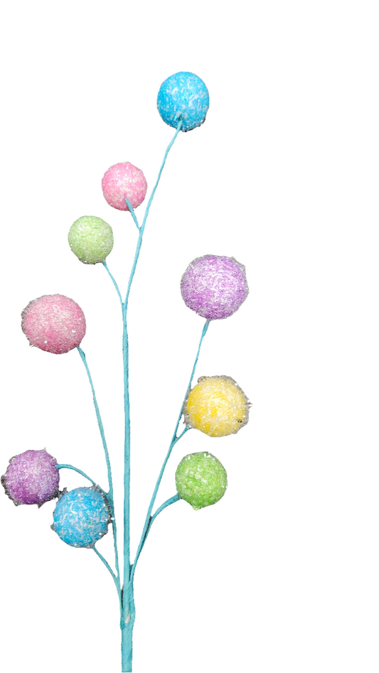 28” Tinsel Ball Spray Pastel