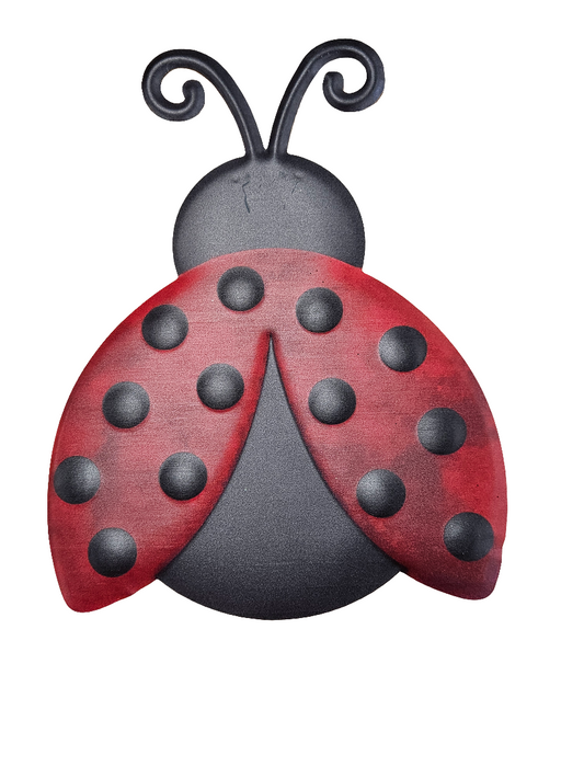 12" X 9.25" Metal Embossed Ladybug