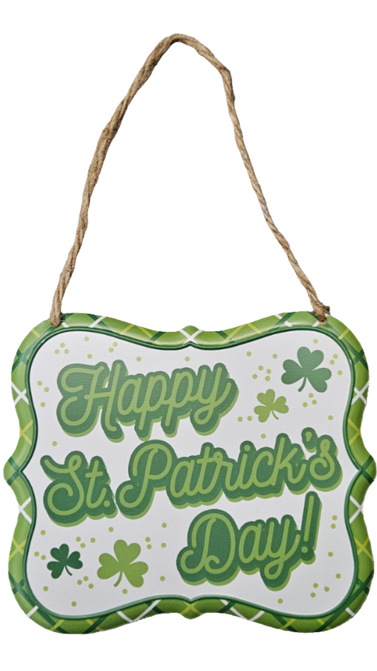 7" x 6" Embossed Tin St. Patrick's Day Sign: Assortment