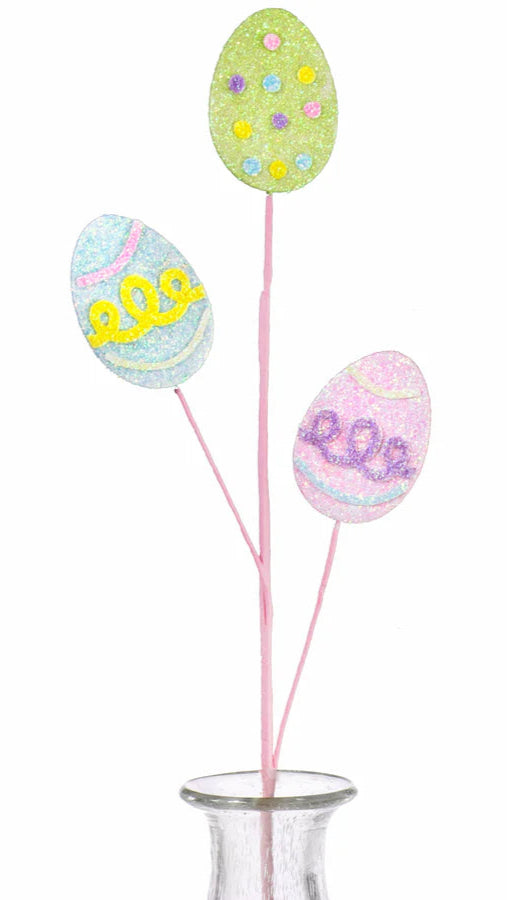 25" Glitter Foam Easter Egg Spray: Pastel