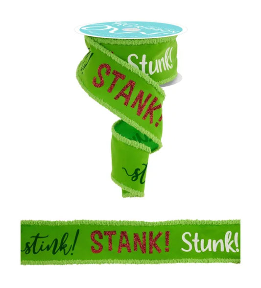 2.5"x10yds Stink Stank Stunk/Velvet/Drift   Lime/Red/Wht/Emerald