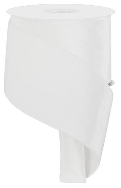 Deluxe Velvet/Satin Backing Ribbon: White (10 Yards)