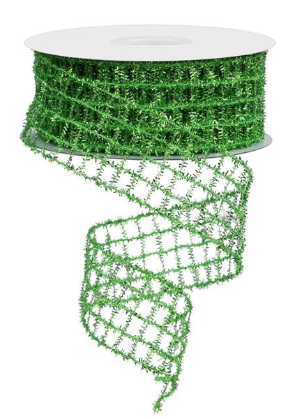 1.5" Tinsel Mesh: Fresh Green (10 Yards)