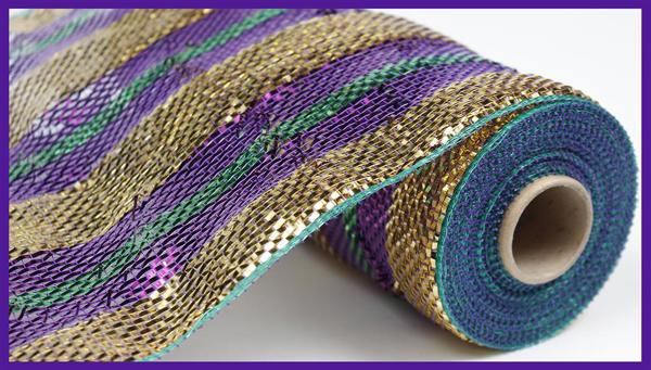 10" Metallic Mesh: Mardi Gras (10 Yards)