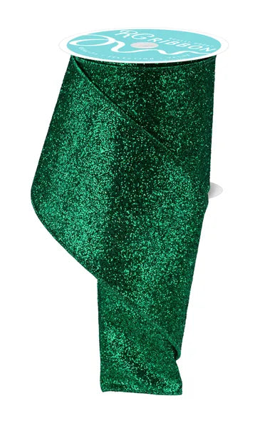 4"x10yd Laser Glitter Emerald Green