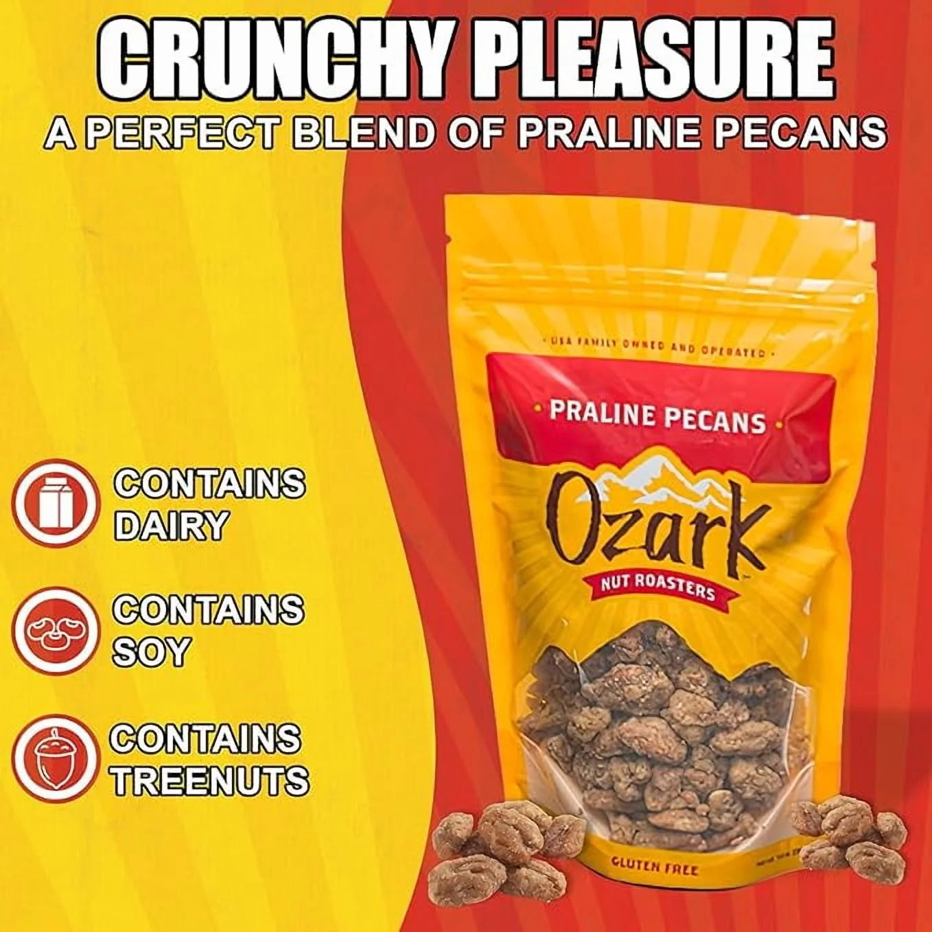 Ozark Nut Roasters Praline Pecans 3oz Bag