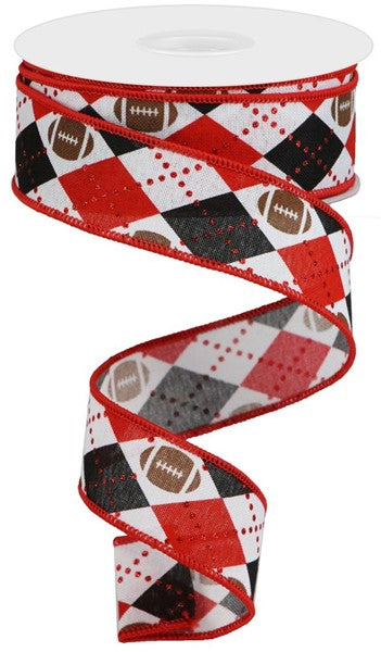 1.5" Football Ribbon: Argyle (10 Yards)