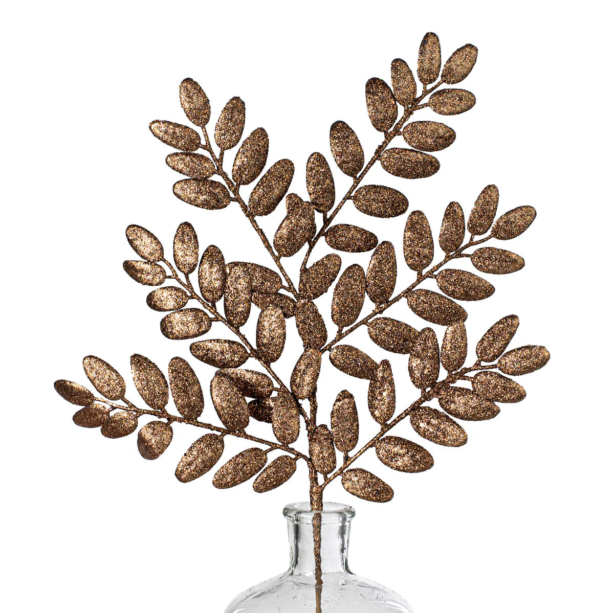 22" Honey Locust Leaf Glitter Deep Brown