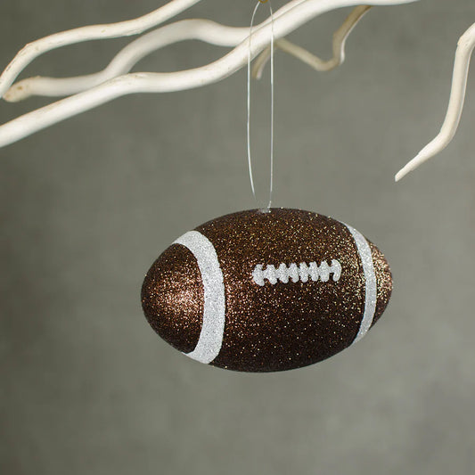 4.5"Lx2.75"Dia Glitter Football Ornament