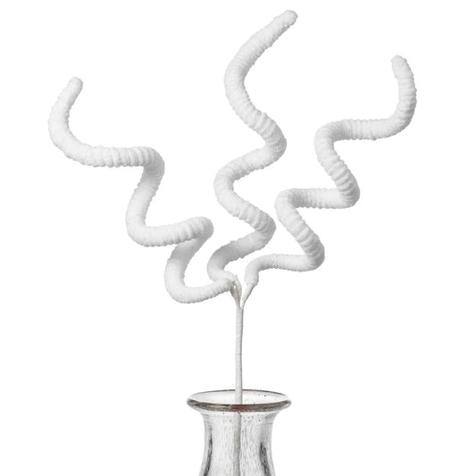 22" Curly Chenille Spray - White