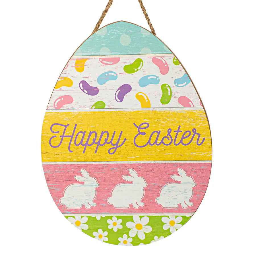 12" Happy Easter Egg Shape Sign