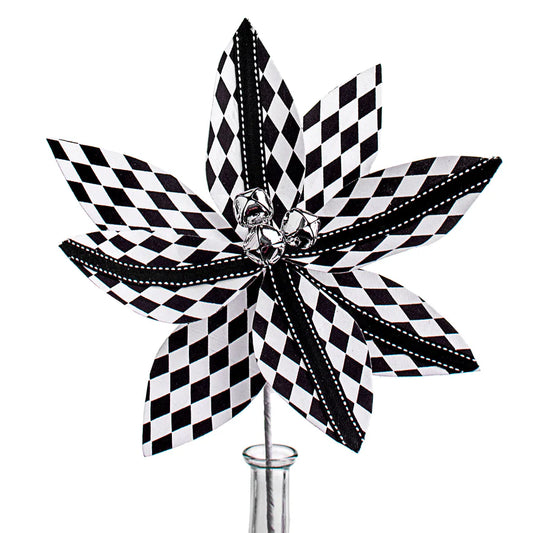 21" Poinsettia Spray: Harlequin