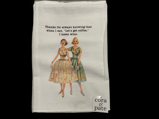 Cora & Pate Towels - I Mean Wine