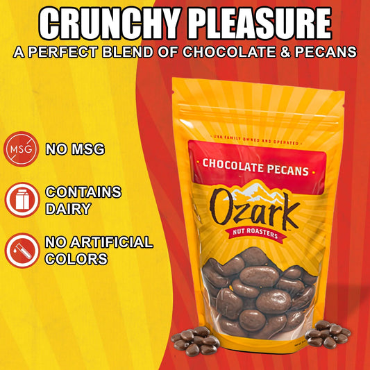 Ozark Nut Roasters Chocolate Pecans 3oz Bag