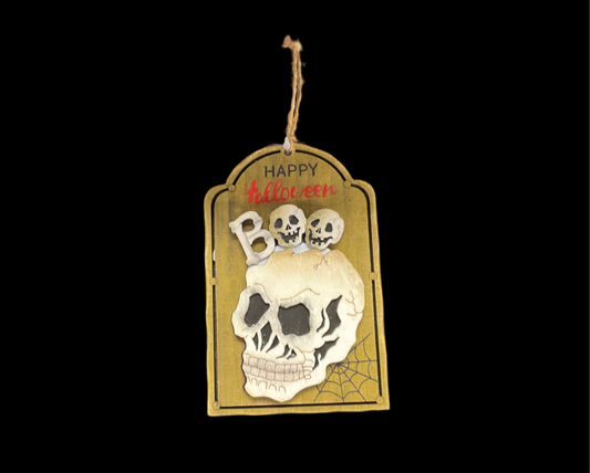 Happy Halloween Skull Ornament