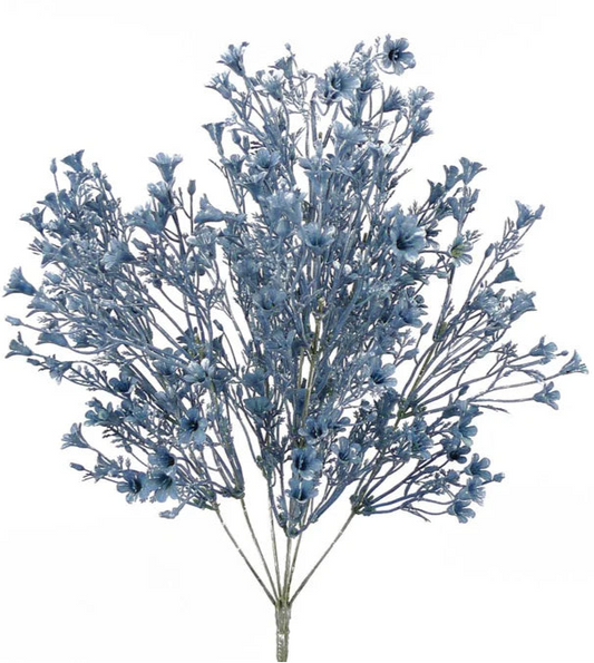 18" Plastic Wax Flower Bush: Blue