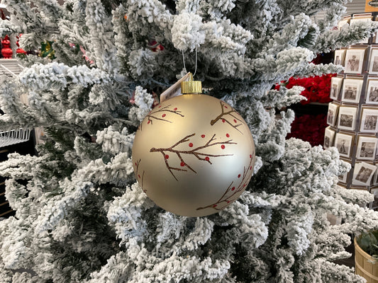 6” Buff Velvet Single Ornaments