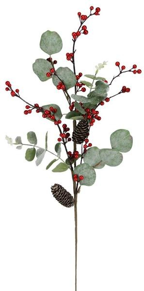 28"L Soft Berry/Eucalyptus Spray