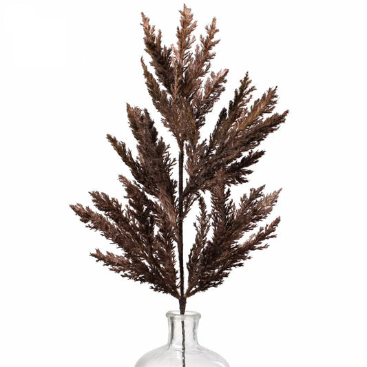 28" Heather Leaves Spray: Brown