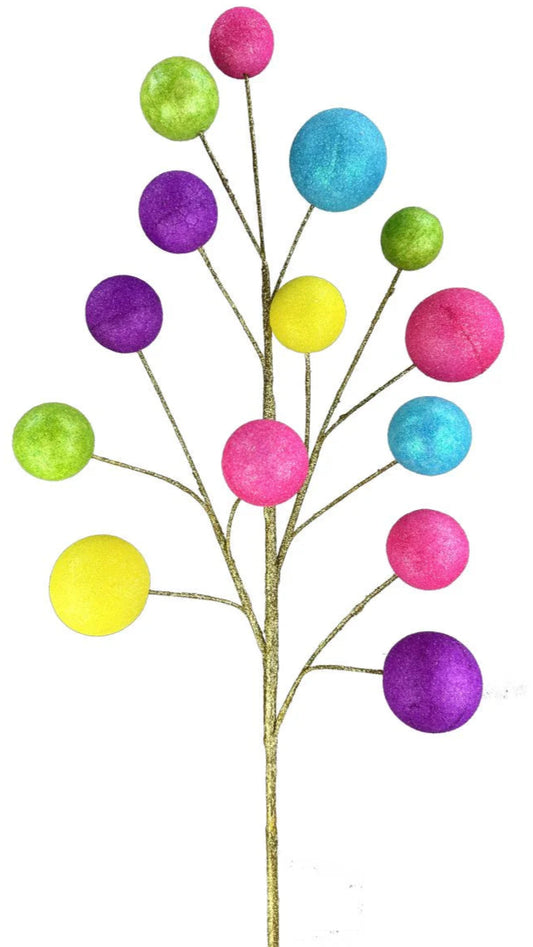28" Bright Multicolored Ball Spray