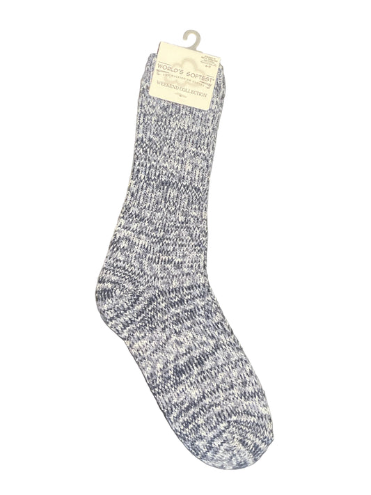 Weekend Rag Crew Socks Colorblock Denim