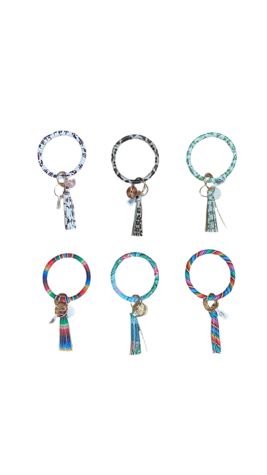 Bangle Bracelet Keyring Pattern w/ Tassel