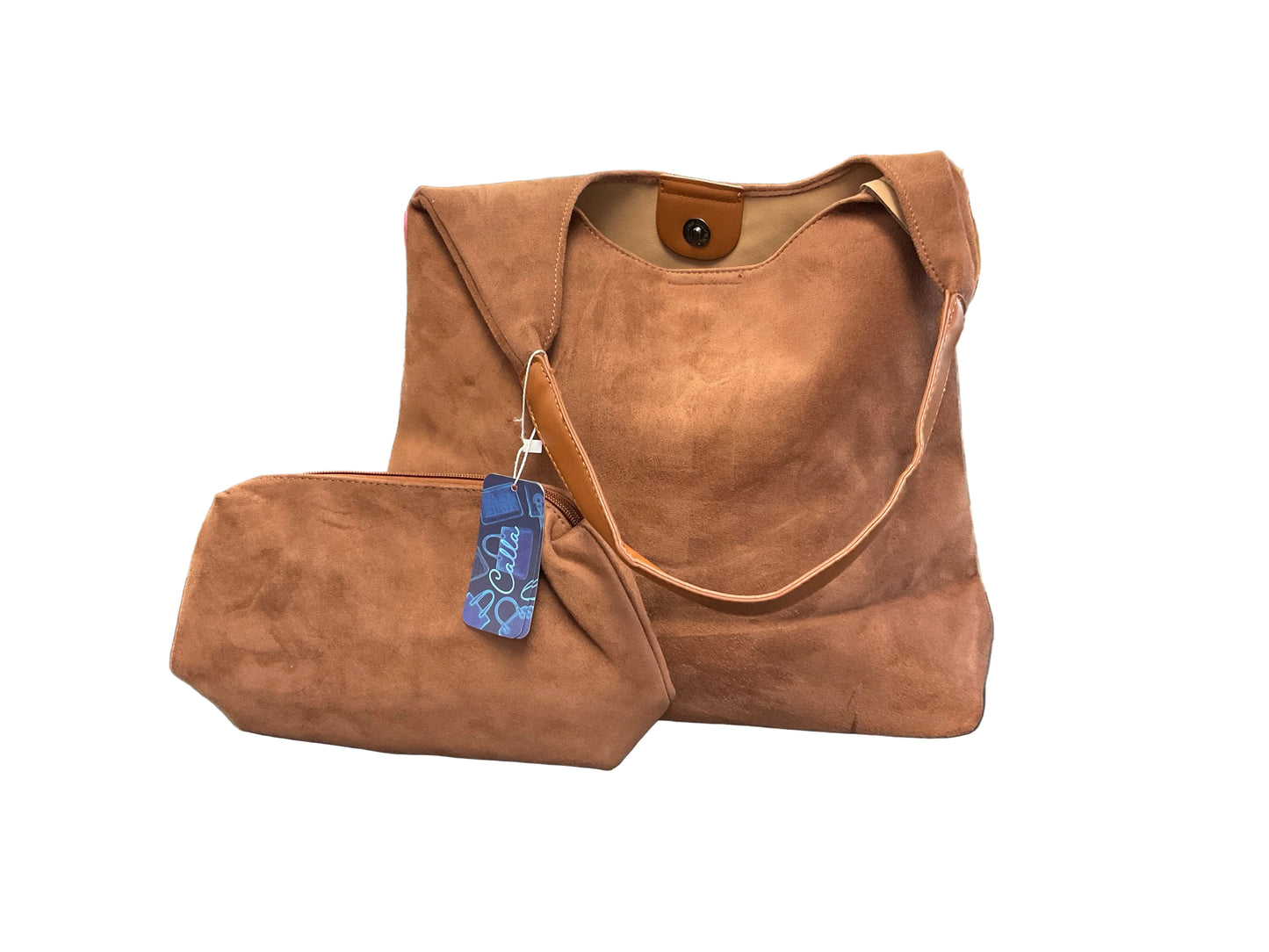 Calla Milan Suede Hobo Cocoa Bag