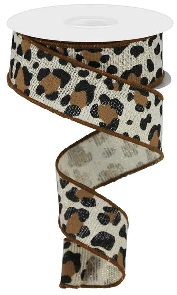 1.5" X 10yd Leopard on Cotton/Met