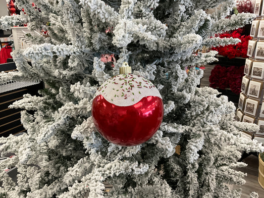 6"shatterproof ornament red w candy sprinkles true love